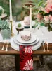 Guardanapo de mesa vermelho crisântemo textura retrô pano decoração toalha de jantar para pratos de cozinha tapete reutilizável decoração de casamento