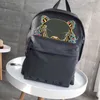 Kenz Designer Sırt Çantaları Unisex Sıradan Açık Spor Çanta Büyük İşlemeli Naylon Tuval Tiger Baş Backpack 230420