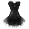 Femmes Shapers Femmes Steampunk Corset Top Satin Corsets Et Bustiers Taille Formateur TuTu Jupe Robes Body Shapewear Overbust Plus La Taille