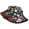 Bérets Myriade De Japonais Sur Gris Foncé-Pléthore De Motifs Japonais Kawaii Pêche Chasse Escalade Casquette Pêcheur Chapeaux Japon