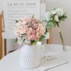 Fleurs séchées soie artificielle hortensia thé Rose Bouquet de mariée bricolage Vases de noël pour décorations maison mariage décorer