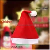 Decorações de Natal Decoração Chapéu de Pelúcia Papai Noel Cosplay Chapéus Crianças Decoração Caps Adt Red Thicken Cap Festival Suprimentos para Festas Dhovy