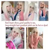 Lace Wigs HOUYAN Lang steil haar synthetische pruik meisje roze wit gradiënt pony cosplay Lolita party hittebestendige pruiken Z0613