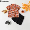 Kleding Sets Prowow 0-5Y Kids Jongens Halloween Outfits Voor Peuter Groene Pompoen Grimas Shirt Shorts Zomer Kinderen Jongenskleding