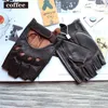 Cinq doigts gants en cuir demi-doigt femme Fitness mode conducteur conduite monocouche sans doublure creux court moto équitation 230612
