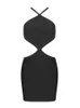 Temel gündelik dresse yaz moda seksi sırtsız inci kristal siyah elmas bandaj elbisesi 2023 örgü zarif akşam kulübü partisi 230613