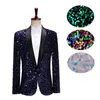 Färgglad glitter paljett tuxedo blazer män lyx varumärke mens sjal krage klänning dräkt jacka bröllop fest scen blazer kostym 230612