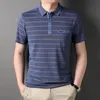 Mens Polos Top Grade Washing-process Print Summer Striped Mens Polo Shirts Short Sleeve Designer Casual Tops Fashions Men Clothing 230612