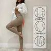 Women's Leggings Beige Ribbed Knit Leggings Women High Waist Cotton Fitness Basic Pants Casual Spring New All-Match Female Skinny Leggings