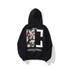 Heren Hoodies Sweatshirts Mens Designer Trend Hip Hop Brands Herfst/Winter Printing X Loose Black White Hoodie Men Women Women Paren OW SWTER