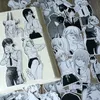 Zakładki zabawek dla dzieci 46PCS czarno -białe kreskówkowe rzemiosła anime i scrapbooking naklejki