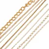 Chains for Diy Jewelry Making Supplies Kits 18k Gold Plated for Adults Materials Accessories Findings & Components Box Chain Wholesale