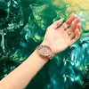Zegarek na rękę Autentyczny zegarek damski Elegancki różowy złoto ze stali nierdzewnej opaska ze stali nierdzewnej Kalendarz angielski Randka Kobieta Relij A4194