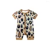 Kläderuppsättningar Design Baby Jumpsuit Zipper Type Born Crawling Suit Leopard Print och Cow Boutique Wholesale