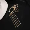 Charm Crystal Tassel Butterfly Single Ear Bone Clip Womens Frosty Long Pearl Earrings For Women Girls Ladies Design Gift Drop Deliver Otodx