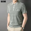 Mens Polos Top Grade Washing-process Print Summer Striped Mens Polo Shirts Short Sleeve Designer Casual Tops Fashions Men Clothing 230612