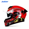 Hełmy motocyklowe Jiekai Fashion Full Face Motorbike Electric Bike Double Lens Motocross Helmet Outdoor Cycling Sprzęt ochronny Casco