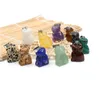 Pierre naturelle chat pendentif sculpté cristal guérison Reiki décoration breloques artisanat maison Mini décor pierres précieuses bijoux en gros
