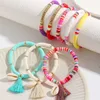 Pulseiras com miçangas femininas, femininas, concha, argila, polímero, moda, joias boêmias, verão 2023, novo