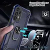 Car Holder Metal Finger Ring Bracket Cases For Iphone 15 Pro Max 14 Plus 13 12 11 Hard PC TPU Defender Armor Hybrid Shockproof Impact Combo Heavy Kickstand Phone Cover