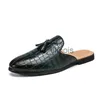 Hausschuhe Schwarz Patent Leder odile Mules Männer Halbe Schuhe Für Mann Mode Designer Schuhe männer Luxus Zapatillas Hombre Casual slip Auf J230613