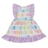 Girl Dresses Wholesale July 4th Stars Summer Kids Striped Twirl Dress Baby Short Sleeves Children Toddler Independence Day Clothes