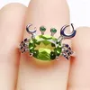 Cluster Rings Natural Real Green Peridot Crab Style Ring 7 9mm 2ct Gemstone 925 Sterling Silver Fine Jewelry For Men Or Women X219299