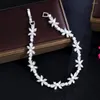 Braccialetti di collegamento ThreeGraces Simple Bling Cubic Zirconia Braccialetto di fidanzamento con perle simulate adorabili per le spose Gioielli da ballo di moda coreana