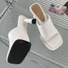 Nouveau bleu pantoufles sandales femmes été 2023 mode bout carré Sexy talons hauts plate-forme chaussures en plein air confortable PU cuir diapositives