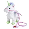 Plyschdockor 35 cm rolig elektrisk promenad enhörning leksak fyllda djur leksaker för barn elektroniska musik julklappar 230612