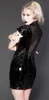 Abiti Sexy Mesh See attraverso mini abiti in pelle in vinile Pvc Donne Slim Wetlook Latex Party Clubwear Wear