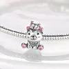 9925 silver for pandora charms jewelry beads Diy Doggy Cat Dangle charms set Pendant DIY Fine Beads Jewelry