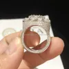 Anpassad grossist lyxiga smycken silver pläterade 18k runda ised moissanite kvinnors engagemang bröllopsring