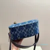 2023-Designer Bolsas Moda Feminina Chambray Denim Lona Mahjong Bolsa Luxo Crossbody Ombro Bolsa com Zíper Disponível em 4 Cores