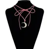 Choker czarny aksamitny naszyjnik księżyca dla kobiet półksiężyc gotycka biżuteria z grunge 2023 GOTH moda