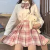Jupes Mode Été Femmes Mini Jupes Japon Style École Jupe Plissée pour Filles Taille Haute Plaid Mignon Arc Étudiantes Jupes 230612