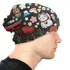 Bérets Myriade De Japonais Sur Gris Foncé-Pléthore De Motifs Japonais Kawaii Pêche Chasse Escalade Casquette Pêcheur Chapeaux Japon