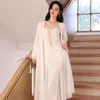 Roupa de Dormir Feminina Conjunto de Robe de Renda Preta Camisola Feminina de Cetim Longo Loungewear Sexy Quimono Roupão de Banho Roupa de Noite Casual Rayon Vestido Casa