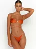 Kvinnors badkläder Miyouj Bandage Bikini Set Solid Color Swimwear Women Sexig Bikinis Triangle Bathing Suit 2023 Bikinis Micro Thong Biquini Z0613