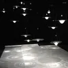 Kolye lambaları Modern İskandinav Yaratıcı Cam Halo Led Avize Su Damlaları Uçan Saucer Atrium El Bar Temalı Restoran Aydınlatma