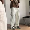 Pantaloni da uomo Streetwear Cargo Uomo Gamba larga Oversize Techwear Pantaloni lunghi dritti casuali Pantaloni sportivi Y2k Abiti maschili 2023