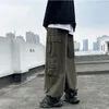 Pants Pantalon décontracté homme ample jambe large Joggers Simple Harajuku drapé Vintage hommes taille élastique Style Safari pantalon Hombre Ropa Ins