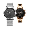 Мужские наручные часы для пар, классические черные и серебристые водонепроницаемые модные кварцевые часы из нержавеющей стали с батарейкой Montre De Luxe