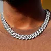 Strands Hip Hop 14mm rombo cadena de eslabones cubanos collares para hombres mujeres 14k chapado en oro grueso Metal regalos joyería Dropshipping 230613