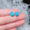 Stud Pendientes KJJEAXCMY Joyería Fina 925 Plata Natural Turquesa Chica Lujo Oreja Estilo Chino Con Caja