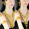 Wedding Jewelry Sets ANIID Dubai Indian 24k Plated Gold Necklace Jewelry Sets For Women Ethiopian Nigerian Bridal Wedding Necklace Jewellery Gifts 230613