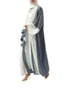 Etniskt klädmode öppnade muslimska klänningar Abaya för kvinnor med Hajib elegant lapptäcke cardigan flare hylsa Dubai Trkiye Islamic 230613