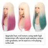 Koronkowe peruki Houyan długie proste włosy syntetyczna dziewczyna różowa biała gradient grzywki cosplay lolita impreza odporna na ciepło peruki z0613