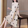 Casual Dresses Mother Dress Western Style Printing Drape Female Summer 2023 Loose Fat Mm