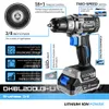 Boormachine Deko 20V Max Brushless Cordless Drill 42n.m Electric Screwdriver, 18+1 Momentinställningar, 2Scoes Power Tools (DKBL20DU3)